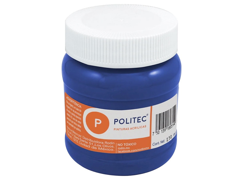 [7501230031541] Pintura Acrílica Rodin Politec Azul Ultramar 250ml (C.12)