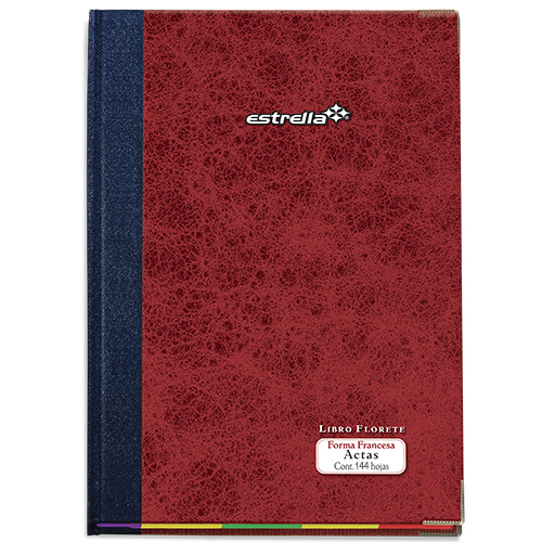 Libro Florete Estrella Actas Forma Francesa 144 Hojas (C.9)