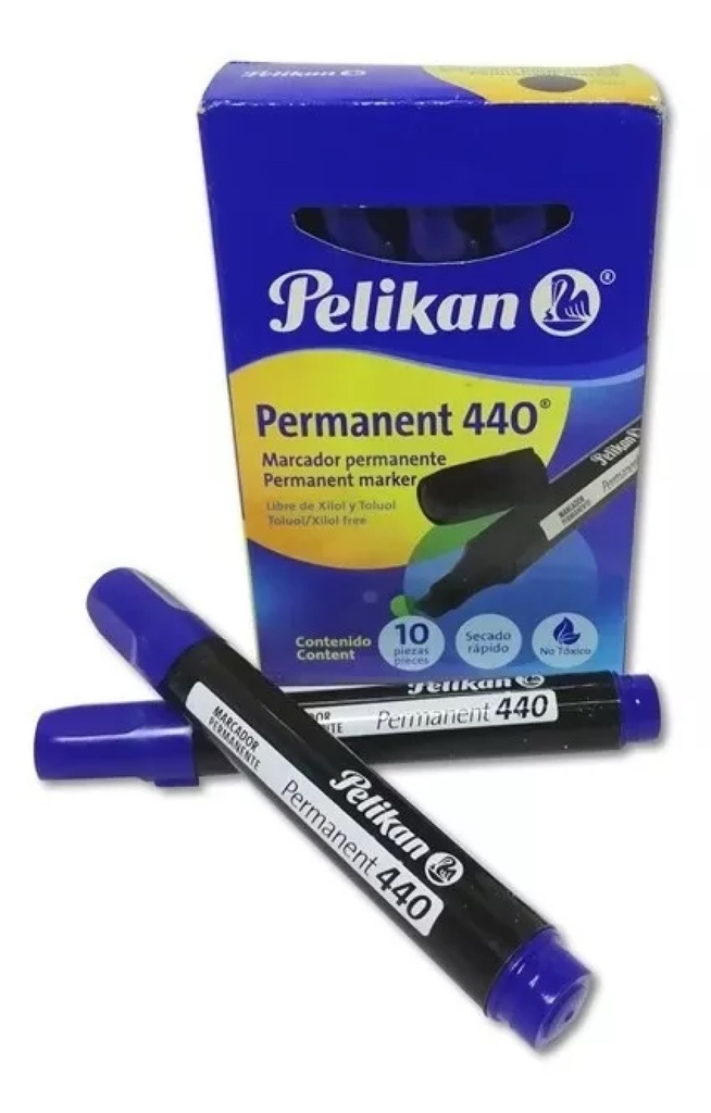 MARCADOR PERMANENTE PELIKAN AZUL 440 CAJA CON 10 PIEZAS