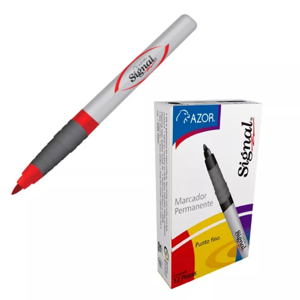 MARCADOR PERMANENTE SIGNAL P/FINO ROJO CAJA CON 12 PIEZAS