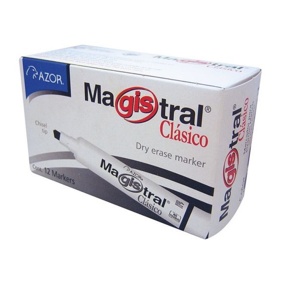 MARCADOR PINTARRON MAGISTRAL CLASICO NEGRO CAJA 12 PIEZAS