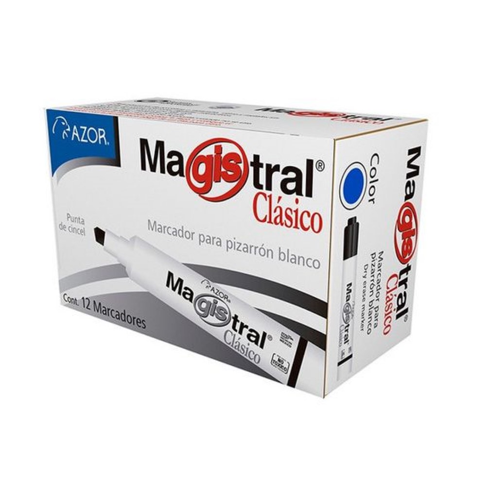 MARCADOR PINTARRON MAGISTRAL CLASICO AZUL CAJA 12 PIEZAS
