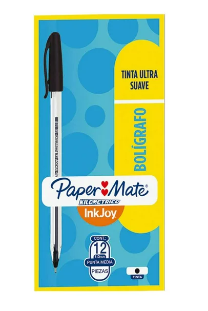 Paquete C/12 Pluma Punto Medio Negro Kilometrico Paper Mate