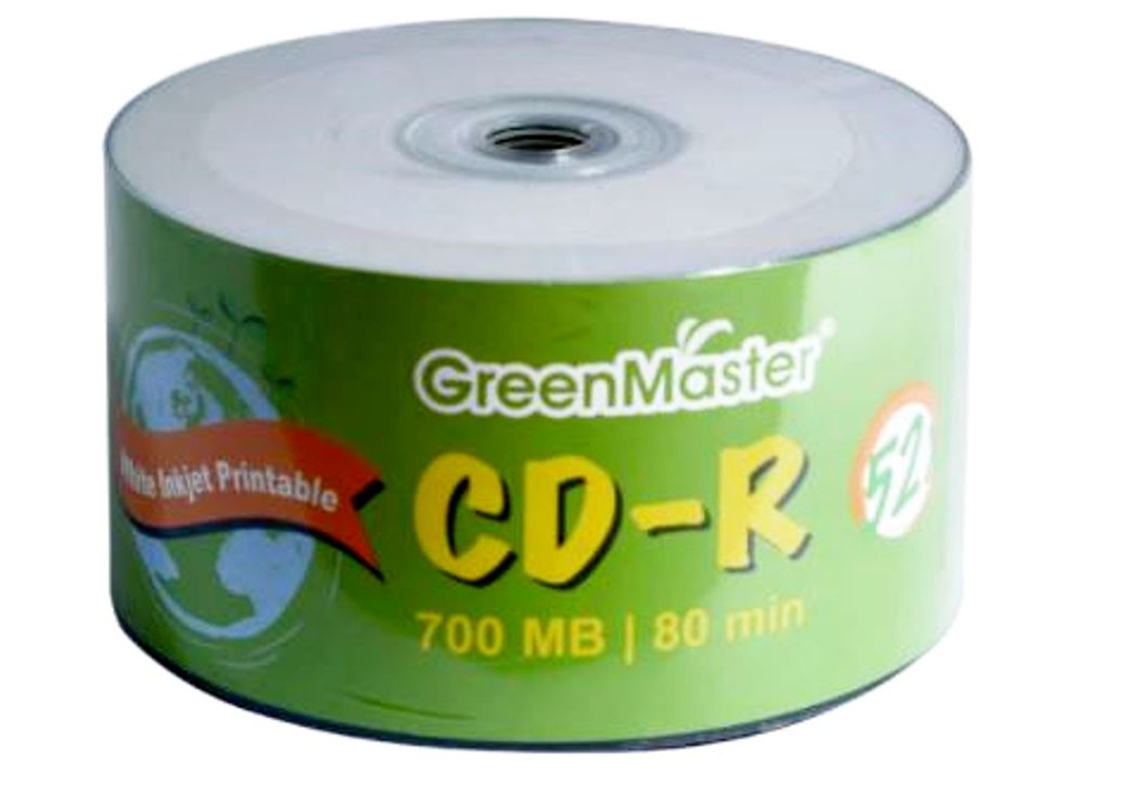 CD-R IMPRIMIBLE GREEN MASTER 700MB CON 50 PIEZAS