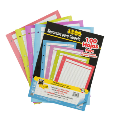 [RECARCOR] Paquete C/100 Hojas De Repuesto Printaform  P/Carpeta Raya (E.5)