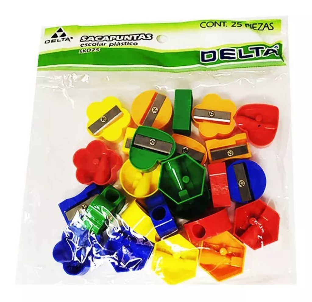 Paquete C/25 Sacapuntas Plastico Delta 2266