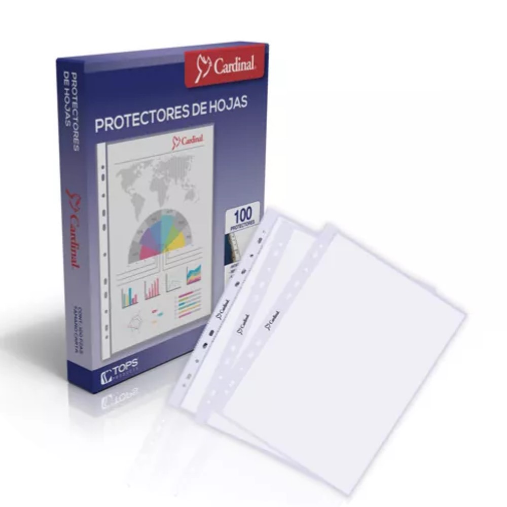 [PAQ100-64003] Paquete C/100 Protector De Hoja Carta Cardinal Antireflejante