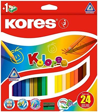 Caja C/24 Colores Kores Triangular Largos (E.6)