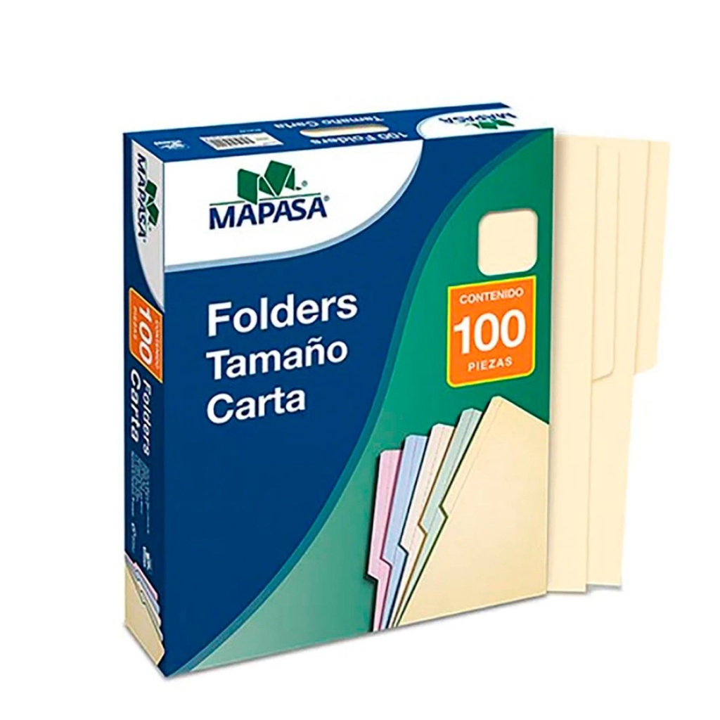 Paquete C/100 Folder Carta Manila Mapasa