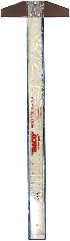 REGLA T BACO PALSTICO 60CM FIJA C/G S/B