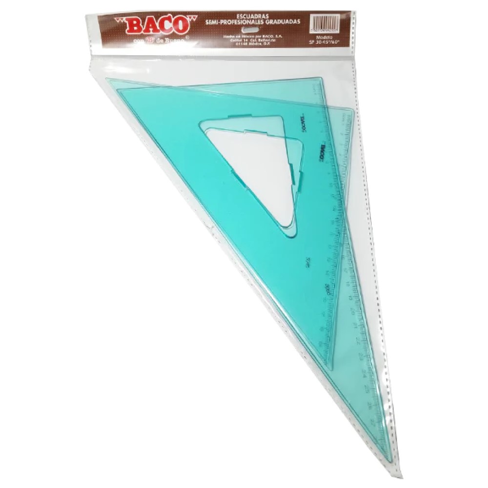 [SP009] Juego De Escuadras Baco Semiprofesional 3045/60 S/G C/B