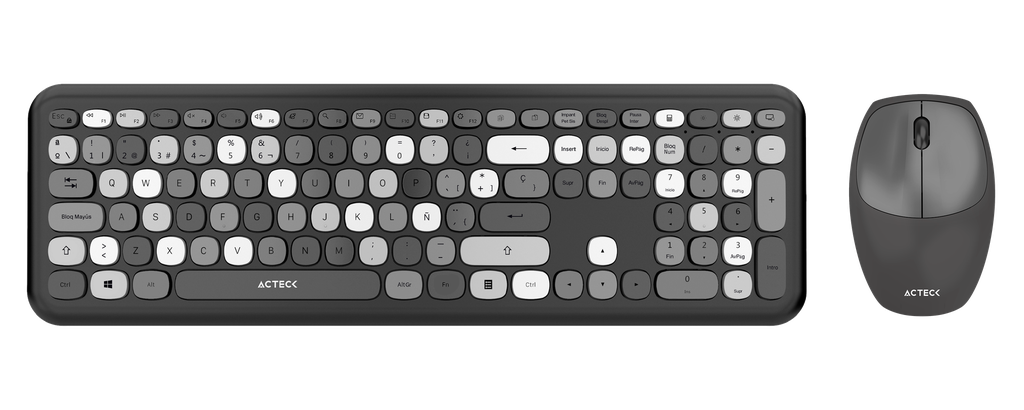 Kit de Teclado y Mouse Inalámbrico AC-935166 MK475 Acteck Creator Chic Color Negro
