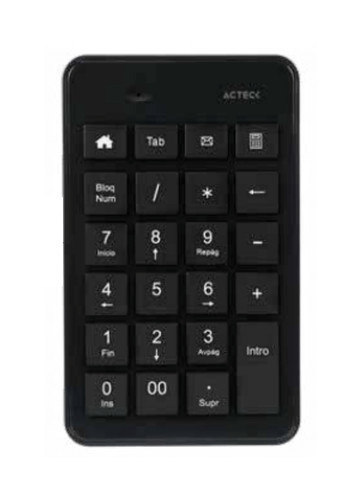 Teclado Numérico Inalámbrico AC-934176 Acteck Inspire Pad TN450 Bluetooth Negro