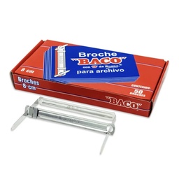 [BB002] Caja C/50 Broche Baco 8cm Caja Roja