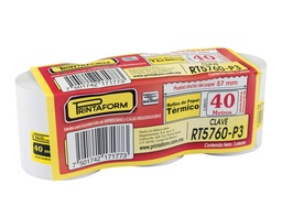 [PAQ3-RT5760] Paquete C/3 Rollo Printaform Térmico 57X40 RT5760