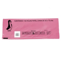 [PAQ100-CHROSAPALIDO] Paquete C/100 Papel De China Pinguino Rosa Palido 50X75cm
