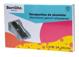 [PAQ24-SPT07] Paquete C/24 Sacapuntas Metálico Barrilito Sencillo SPT07 SACMETBARR