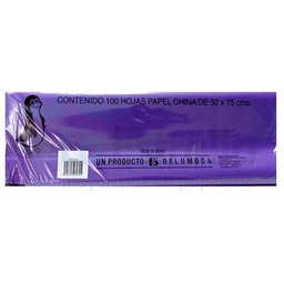 [PAQ100-CHMORADO] Paquete C/100 Papel De China Pinguino Morado 50X75cm