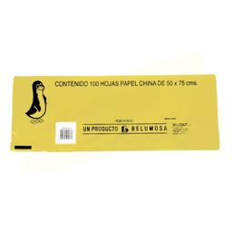 [PAQ100-CHAMACANA] Paquete C/100 Papel De China Pinguino Amarillo Canario 50X75cm