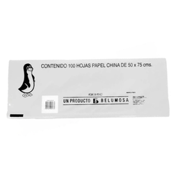 [PAQ100-CHBLANCO] Paquete C/100 Papel De China Pinguino Blanco 50X75cm