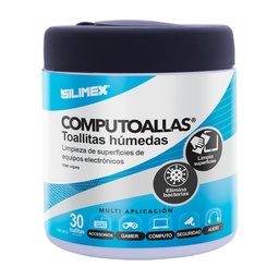 [COMPUTOALLAS] Toallas Húmedas Silimex Paños Para Limpieza de Pantallas y Gabinetes, 30 Piezas