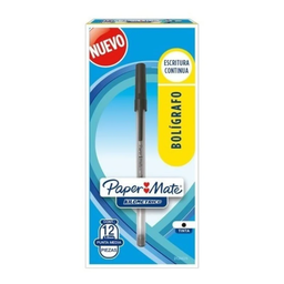 [PAQ12-60828N] Paquete C/12 Boligrafo Redondo Punto Medio Negro Kilometrico Paper Mate