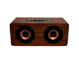 [S-20201] Bocina Link bits S-20201 2 Pulgadas Color Marrón Vintage Bluetooth Tipo Madera Aek Cyber (C.50)