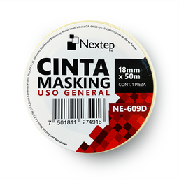 [PAQ5NE-609D] Paquete C/5 Cinta Masking Uso General 18 mm x 50 mts Nextep