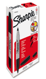 [PAQ12-0174NE] Paquete C/12 Marcador Permanente Sharpie Twin Negro 2 Puntas