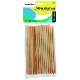[PAQ4-PM1505] Paquete C/100 Palitos Madera Barrilito Cilindrico