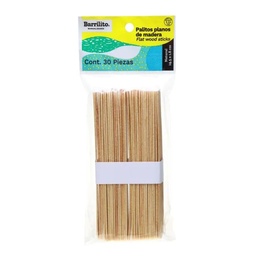 [PAQ4-PM004] Paquete C/120 Palitos Madera Barrilito Plano natural