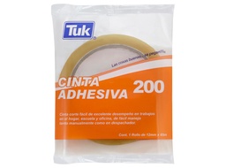 [PAQ72-260008] Caja C/72 Cinta Adhesiva Tuk 200 Transparente 12mm x 65m