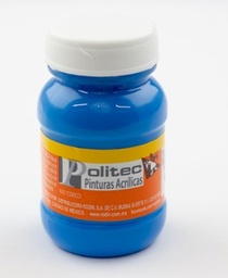 [7501139163121] Caja Con 6 Pintura Acrílica Politec Azul Celeste 100 Ml