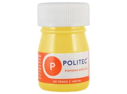 [7501139136415] Caja Con 12 Pintura Acrílica Politec Amarillo Claro 20ml