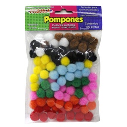 [PAQ10-POM-13100S] Paquete C/10 Bolsas Pompones Pascua 13MM C/U 100