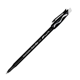 [PAQ12-0017NEG] Paquete C/12 Pluma Borrable Eraser Mate Punto Medio Negro Paper Mate