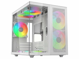 [XZGAMC1W] Gabinete Xzeal XZGAMC1W Cubo M-ATX Blanco 3 Ven RGB