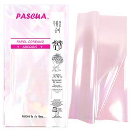 [PK-ARC-TRA] Empaque C/10 Papel Coreano Arcoiris transparente Pascua (C.100)(E.10)