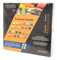 [7501139174806] Juego C/24 Gis Pastel Suave Rodart Redondo