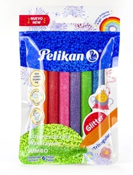 [50600624] Pelicrayon Jumbo Triangular C/6 Glitter