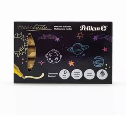 [PAQ10-30262130] Empaque C/10 Markatodo Pelikan Metalico Oro