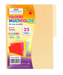 [PU0025] Paquete C/25 Folder Carta Multicolor Crema PU0025