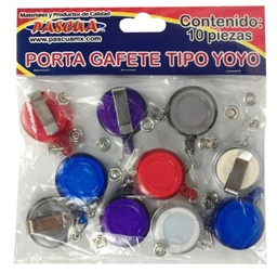 [PA-YOYO-TRSUR] Paquete C/10 Porta Gafete Tipo Yoyo Pascua Colores