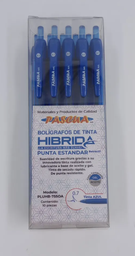 [PLUHB-755OA] Paquete C/10 Pluma Pascua Tinta Azul Hibrida 0.7