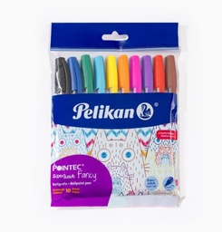 [800005] Paquete C/10 Boligrafo Pointec Pelikan Colores Surtidos