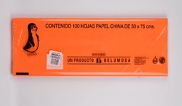 [PAQ100-CHNARAN] Paquete C/100 Papel De China Pingüino Naranja 50x75cm