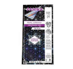 [PK-DED-SUR] Empaque C/10 Papel Coreano Decorado Surtido Destello (C.100)(E.10)
