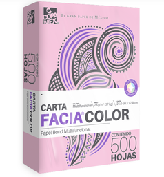 [317930] Paquete C/500 Hoja De Color Carta Copamex Facia Bond Mft Rosa 75gr (C.10)