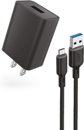 [G01V8N] Cargador 10W Aek Cyber G01V8N Cable USB A V8 De 1 Metro Y 2.1A Negro