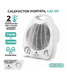 [CAF-07] Ventilador y Calefactor Portátil Cozyna CAF-07 2 Niveles De Temperatura 750W-1500W Frío / Calor Blanco (C.8)